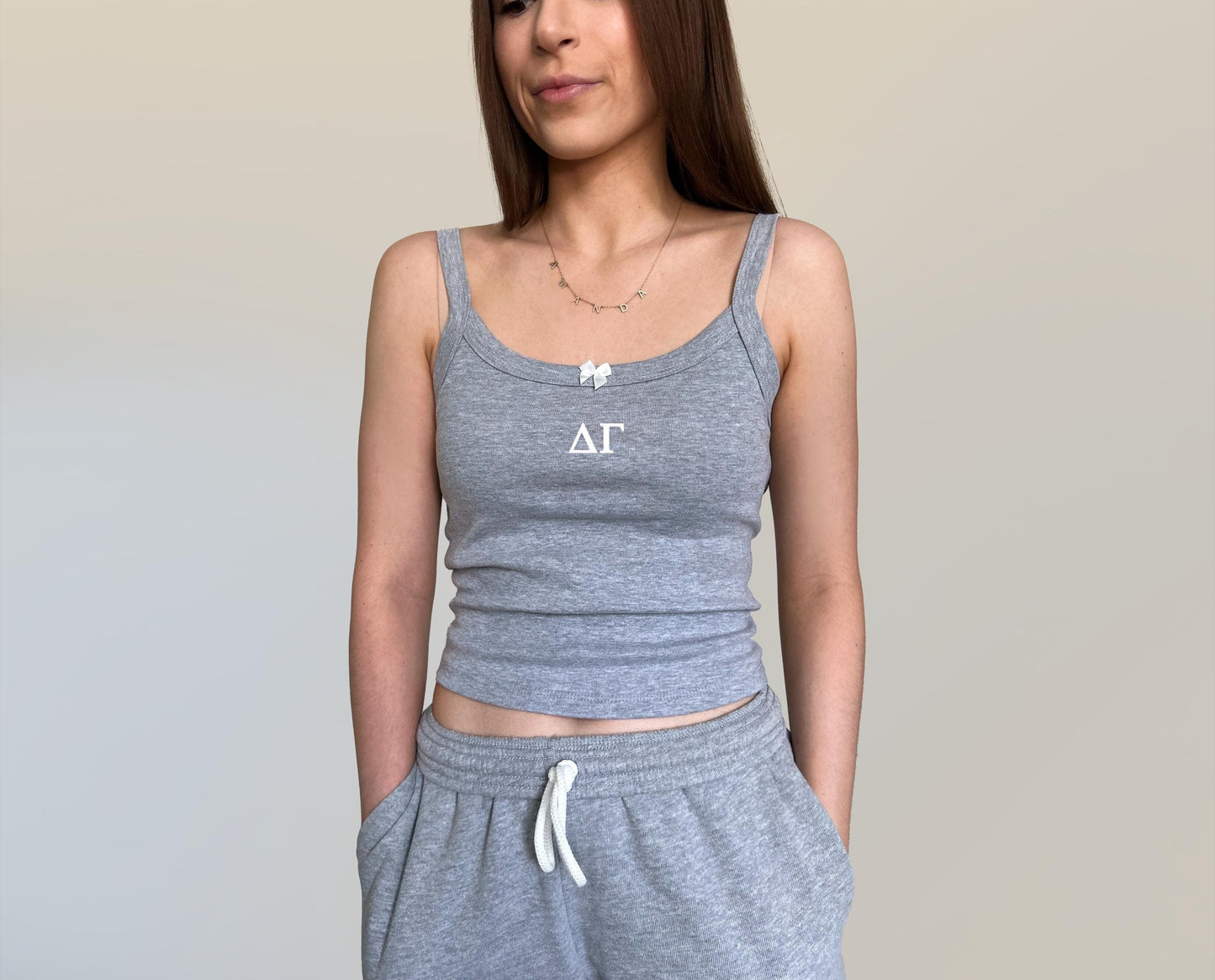 Delta Gamma Bow Down Crop Top