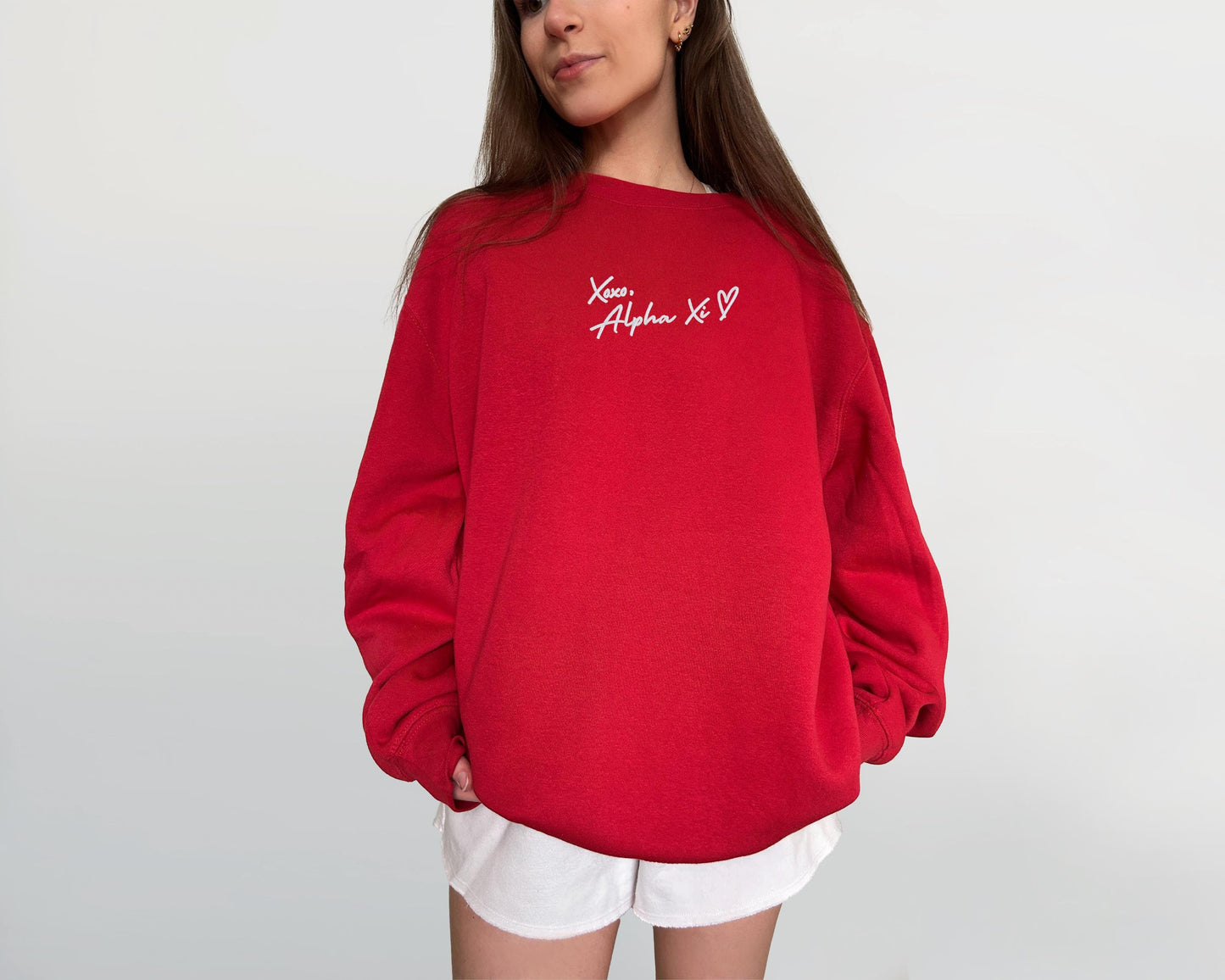 Alpha Xi Delta XOXO Embroidered Sweatshirt