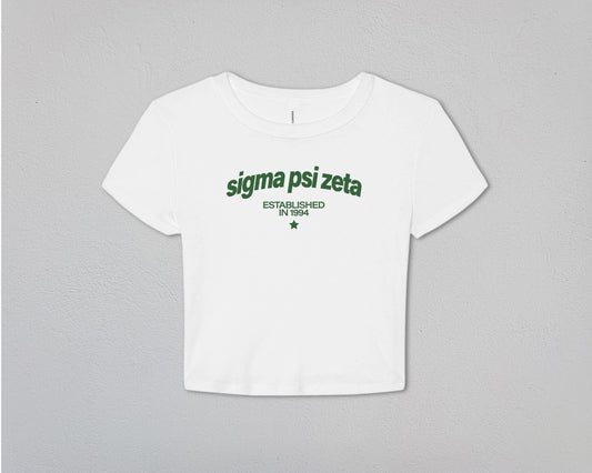 Sigma Psi Zeta Evergreen Baby Tee