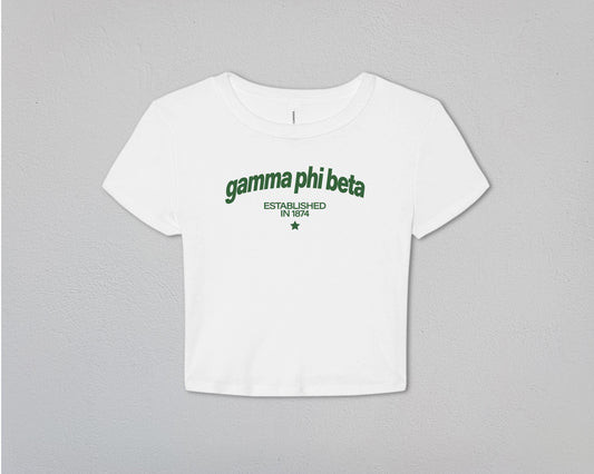 Gamma Phi Beta Evergreen Baby Tee