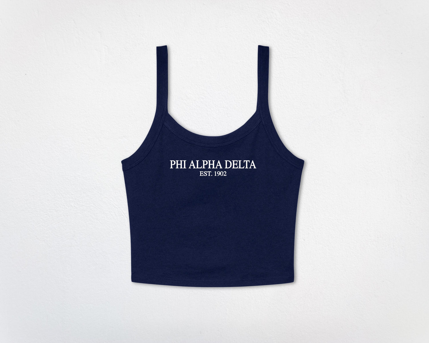 Phi Alpha Delta Midnight Crop Top | Sorority Merch | Custom Sorority Tank Top