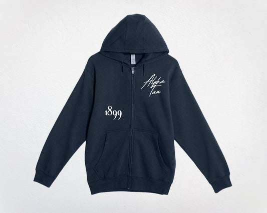 Alpha Sigma Tau Autograph Zip Up Sweatshirt