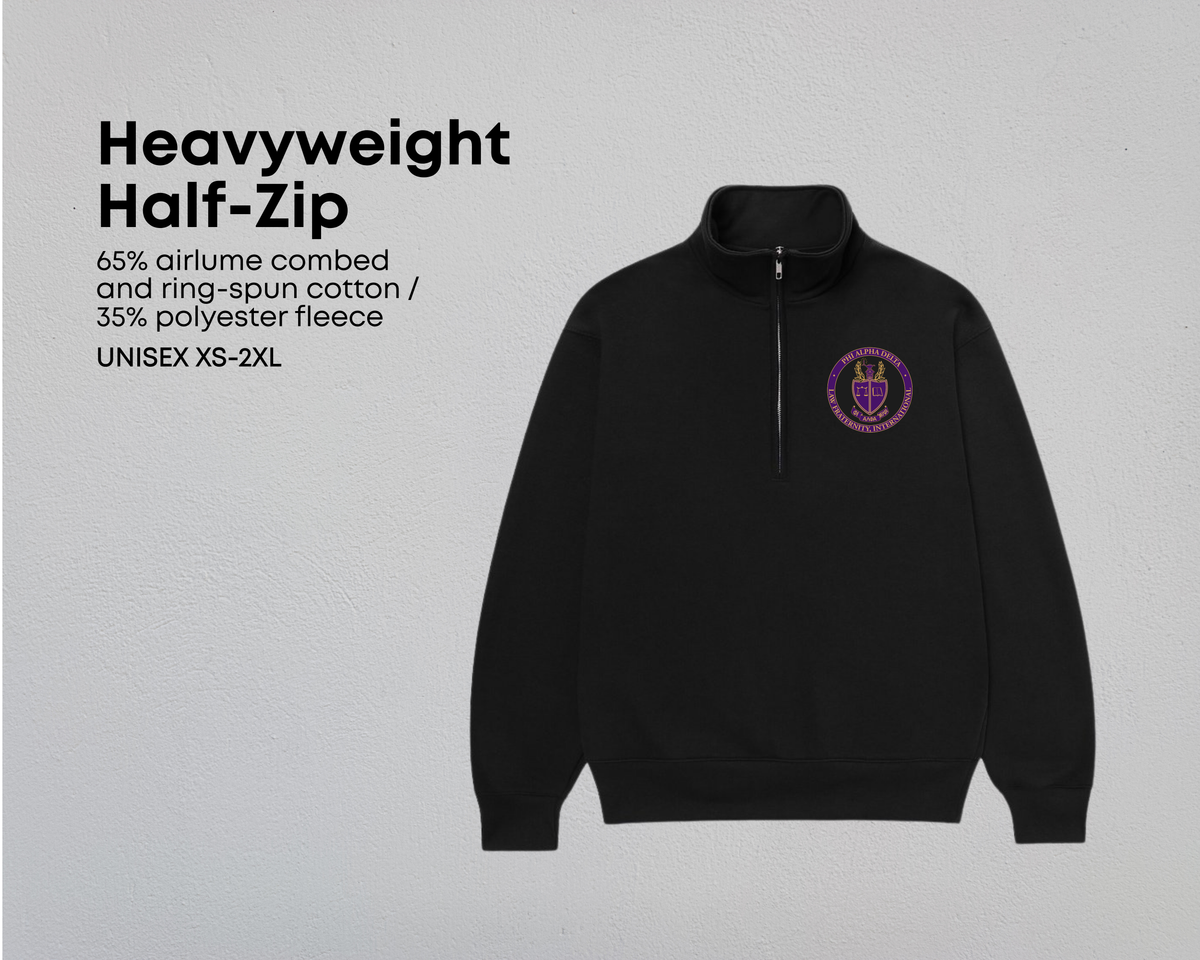 Phi Alpha Delta Seal Half-Zip Heavyweight Sweatshirt