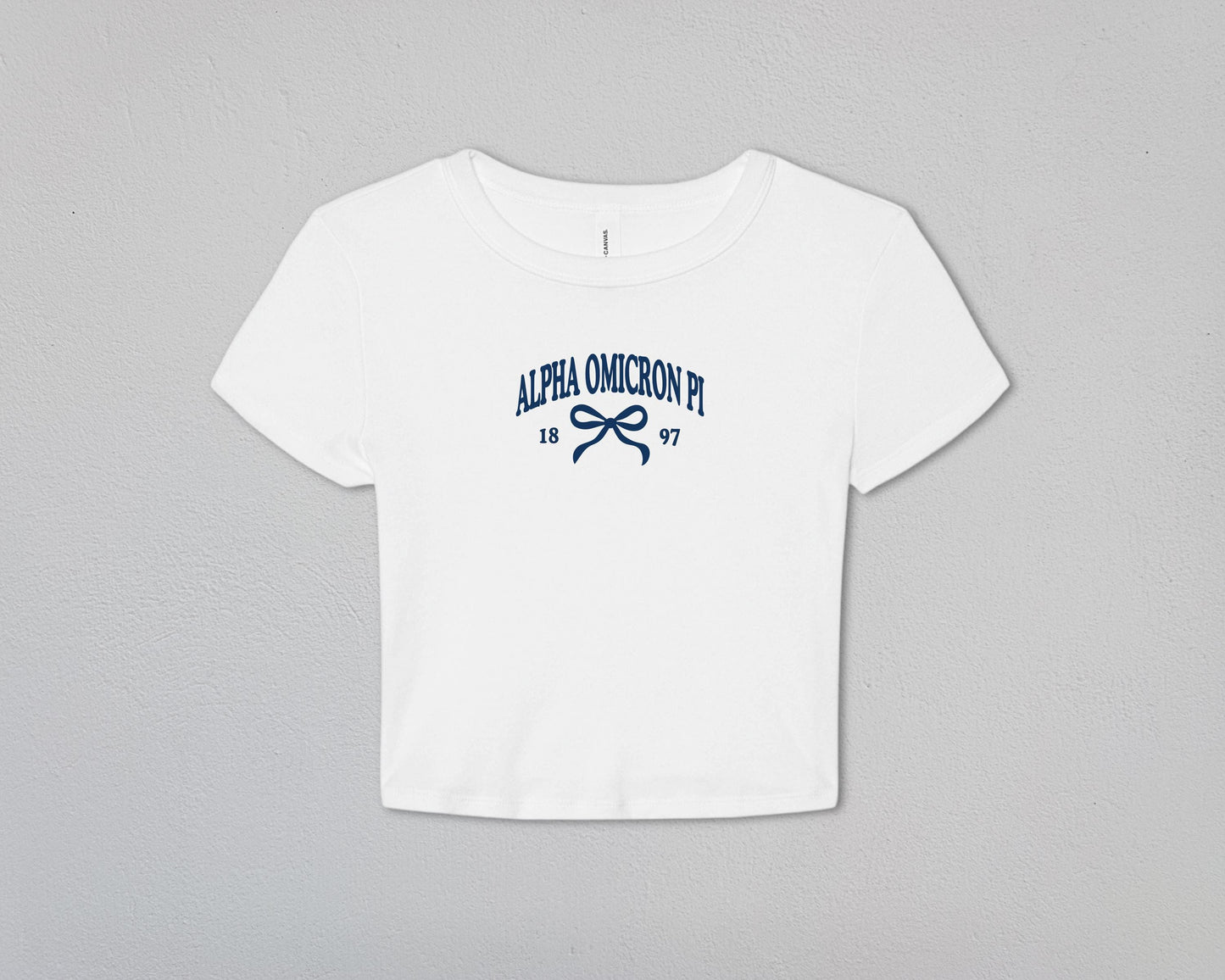 Alpha Omicron Pi Tied Together Baby Tee