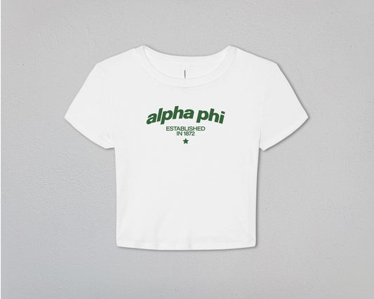Alpha Phi Evergreen Baby Tee