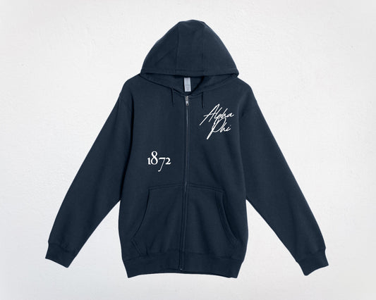 Alpha Phi Autograph Zip Up Sweatshirt