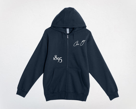 Chi Omega Autograph Zip Up Sweatshirt