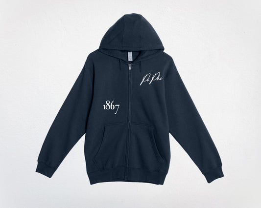 Pi Beta Phi Autograph Zip Up Sweatshirt