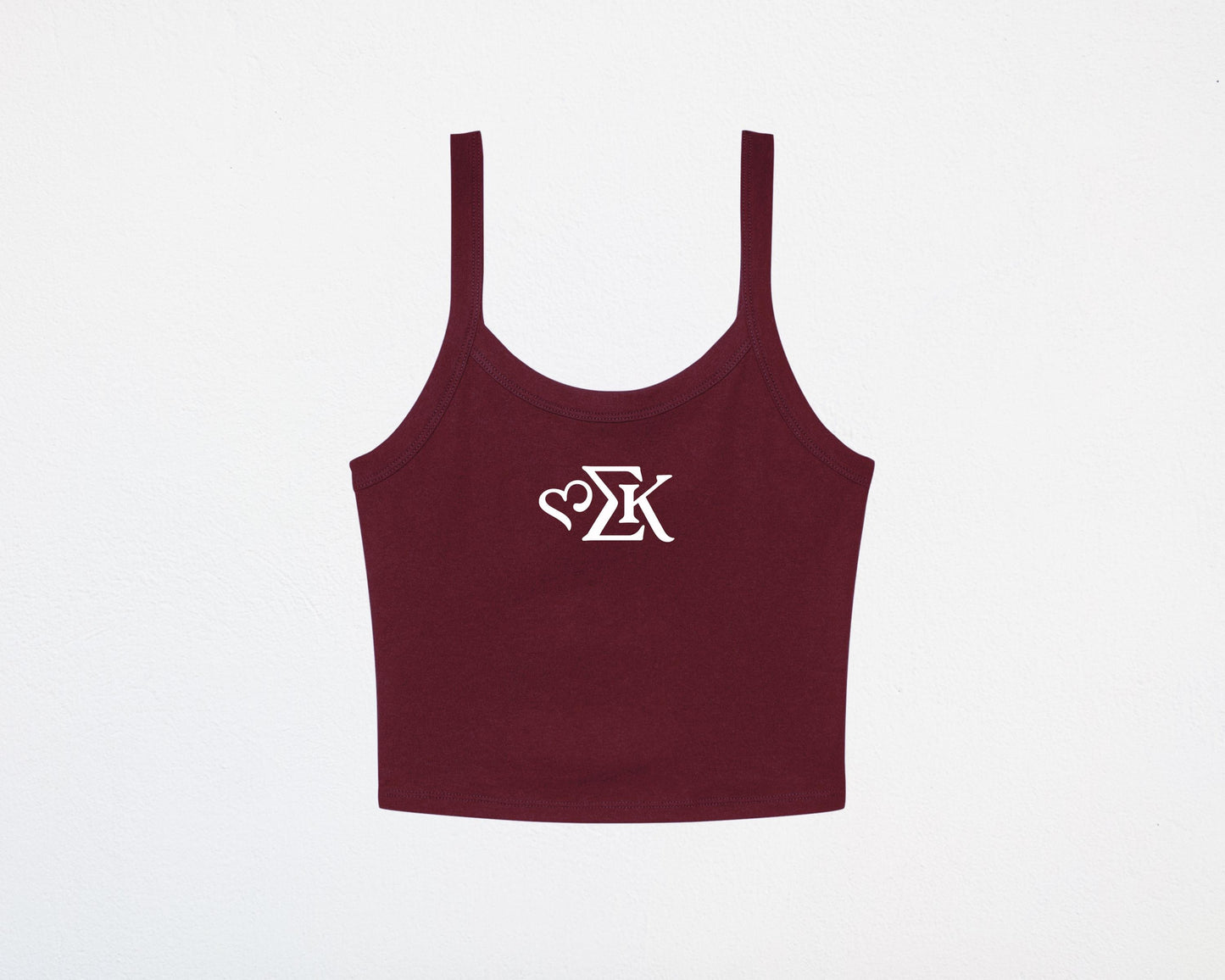 Sigma Kappa With Heart Cropped Tank Top