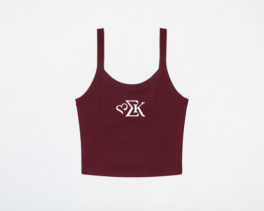 Sigma Kappa With Heart Cropped Tank Top