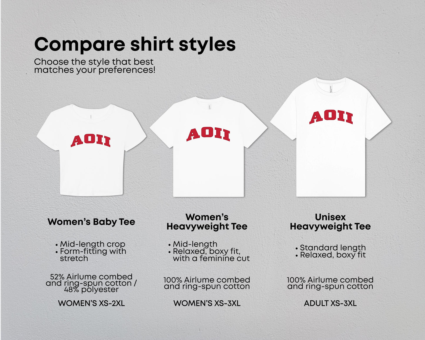 Alpha Omicron Pi True Colors Tees & Baby Tee