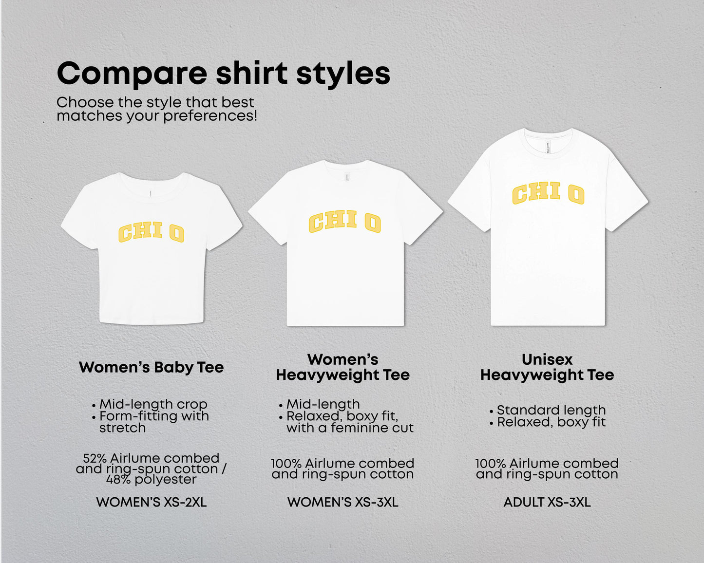 Chi Omega True Colors Tees & Baby Tee
