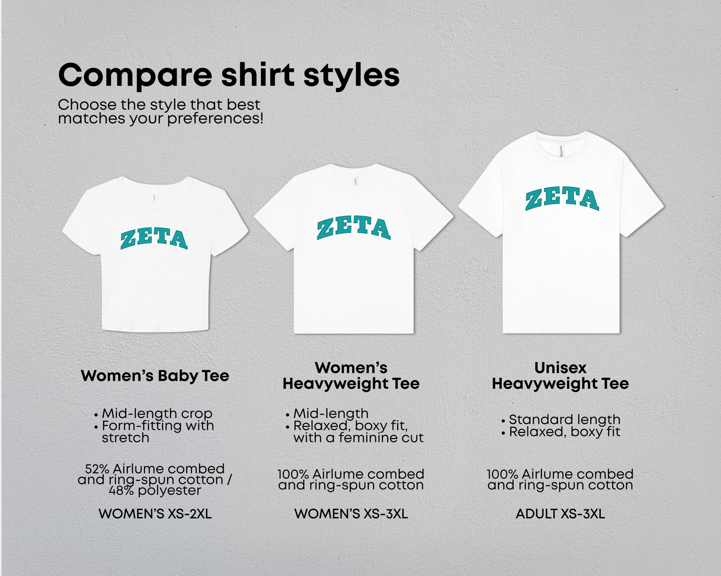 Zeta Tau Alpha True Colors Tees & Baby Tee