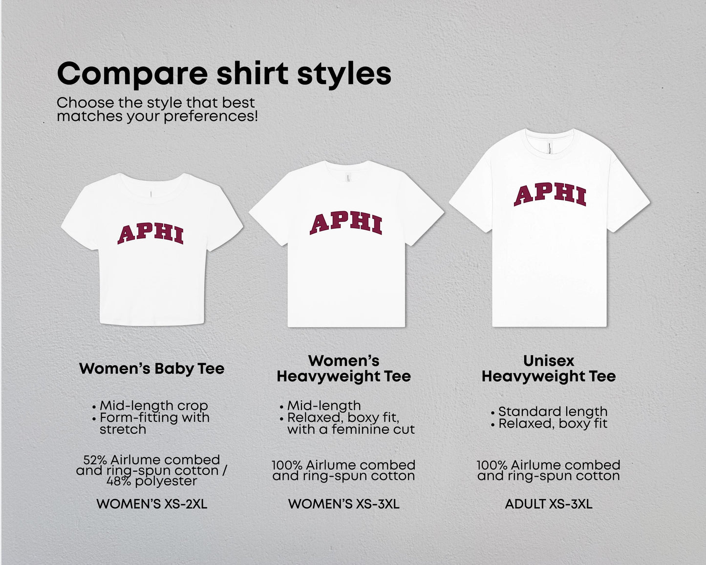 Alpha Phi True Colors Tees & Baby Tee