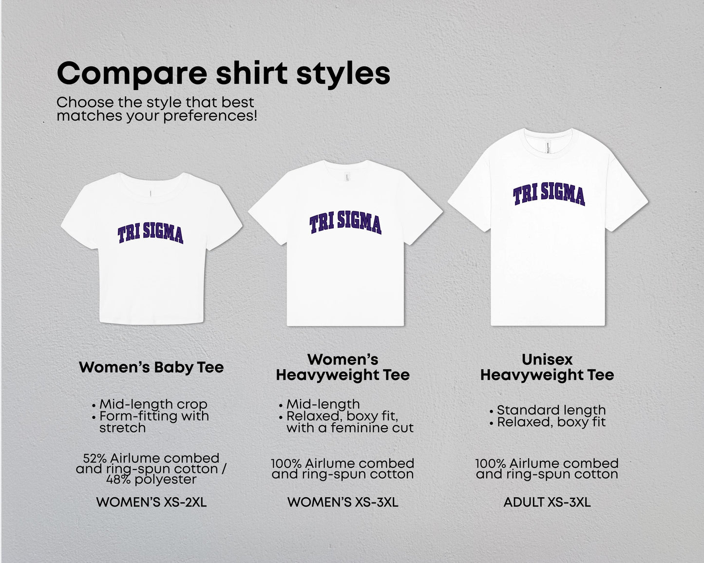 Sigma Sigma Sigma True Colors Tees & Baby Tee